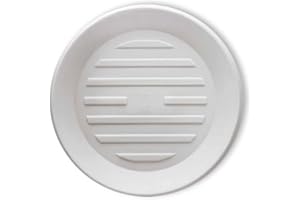 Crescent Garden Universal Round Planter Saucer, Durable Drainage Dish for Plant Pots, Heavy-Duty Plant Dishes Saucer, Indoor & Outdoor Plant Trays - Cloud White (13 inch Inner, 18 inch Outer)