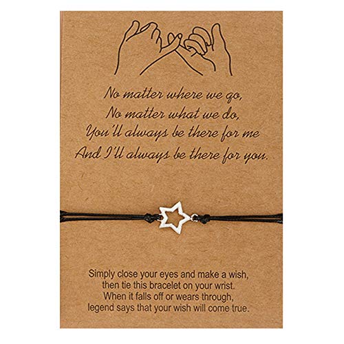 QIAMNI 3PCS Sun Moon Star Weave Bracelet for Women Girls Handmade Braided Rope Simple Personalised Best Friend Gift Dainty Jewelry