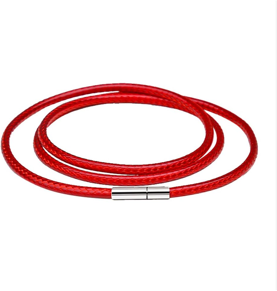 GZQ Braided Chain Necklace Womens Mens Woven Wax Rope Jewelry with Stainless Steel Clasp 2mm Wide