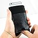 Dockem Felt Wallet Sleeve for iPhone SE 3 (2022), SE 2 (2020) & 8/7 / 6 / 6S - Minimalist Wool-Style Fabric Sleeve with 2 Synthetic Leather Card Slots: Professional Executive Slip-on Cover [Black]
