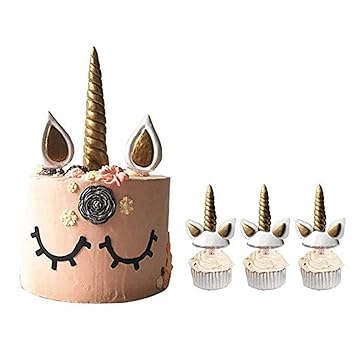Amazon Com Handmade Unicorn Birthday Cake Toppers Set Big Unicorn