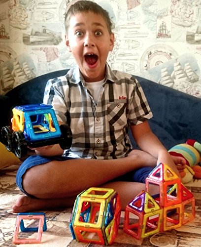 image for BrightyBright Magnetic Blocks Building Set for Kids - 64 Pc Set Intell