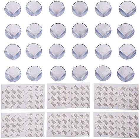 KitschKitsch® 24pcs Baby Safety Corner Protector 90 Degrees for Sharp Corners of Tables Dressers Drawers Cupboard Cabinet Fridge (White)