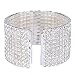EleQueen Austian Crystal Cuff Bangle Bracelets Silver-tone Open End Bridal Bracelet for Women