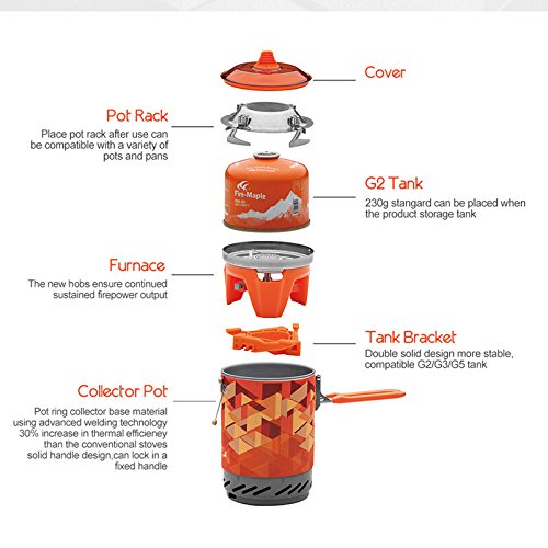 Fire Maple Camping Stove FMS-X2 Compact One Piece Heat Exchanger Pot Exchanger Pot Camping Equipment Cooking System