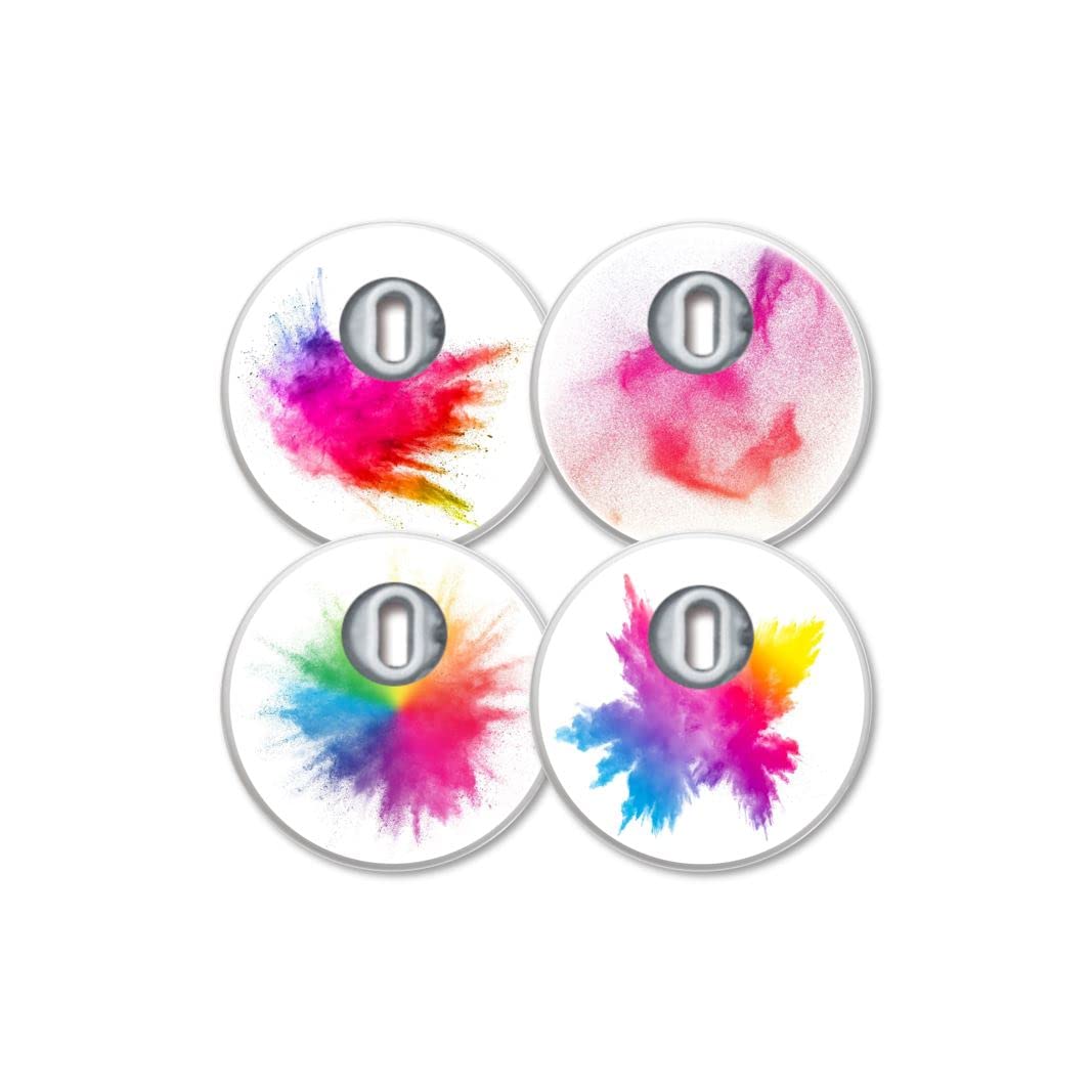 MySweetStitch | Freestyle Libre 3 Sensor Sticker (Set of 4) Holi Festival | with Ventilation Hole | Made in Germany