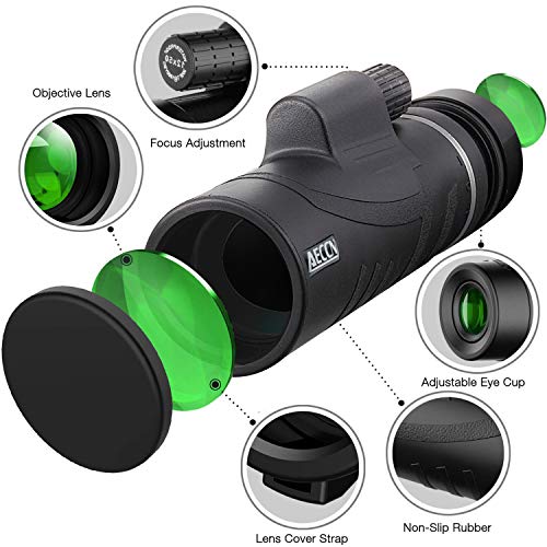 Monocular Telescopes - 12X50 Monocular Telescope HD Waterproof Shockproof Telescope with Smartphone Mount & Tripod for Camping Bird Watching Travel Hunting Football Match Concert Live
