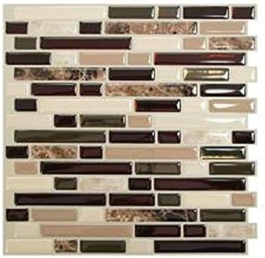 10 in. x 10 in. Peel and Stick Mosaic Decorative Wall Tile in Bellagio (12-Piece)