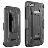 iPhone 5S Case, iPhone SE Case, MoboZx [Tempered Glass Screen Protector Included] Protective Heavy-Duty Scratch-Resistant Bumper With Kickstand-Locking Belt Swivel Clip For iPhone SE/5S (Black)