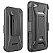 iPhone 5S Case, iPhone SE Case, MoboZx [Tempered Glass Screen Protector Included] Protective Heavy-Duty Scratch-Resistant Bumper With Kickstand-Locking Belt Swivel Clip For iPhone SE/5S (Black)