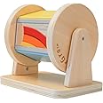 DISCOVERGRO Montessori Wooden Rainbow Spinning Drum | Baby Toy 3 Months - 2 Years Old + | Educational Toys for Early Development