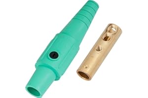 Marinco CLS2FB-E CLS Cam Type, Series 16 Inline, Single Pin Connector, 400 Amp, 600 Volt, 6 - #2 AWG, Male - Green (E)