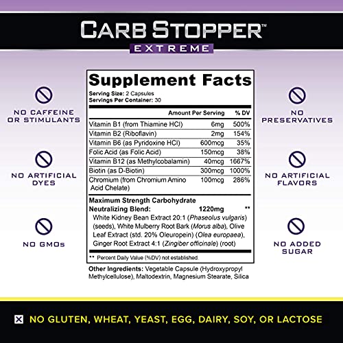 Carb Stopper Extreme Maximum Strength, Natural Carbohydrate and Starch