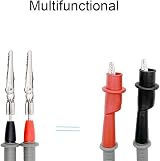 Kjzeex 4PCS Multimeter Crocodile Clips Insulated Test Probes Black Red 1000V view 5