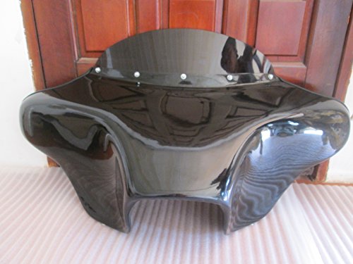USA F12 GC+ F18 Harley Batwing Fairing Windshield 4 Softail Fat Boy Fatboy Heritage Deluxe Custom Slim 4x5 Speaker Holes - Thumbnail 3