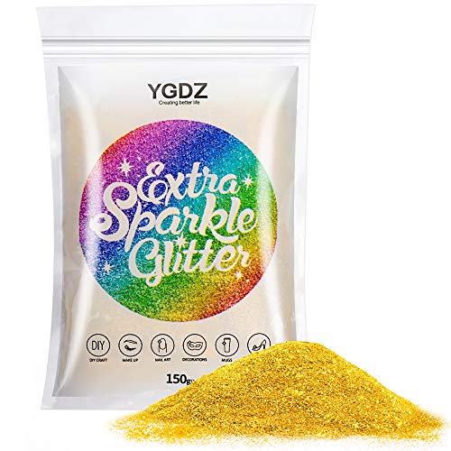 YGDZ Gold Glitter 150g/5.29OZ Extra Fine for Crafts, Resin Arts, Tumbler Body, Festival Christmas Decor