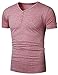 Mrignt Mens Short Sleeve Slim Fit Henley t-shirt with Button