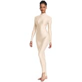 OVIGILY Adult High Neck Long Sleeve Dance Unitard for Women Bodysuits Full Body Leotard Spandex Catsuit