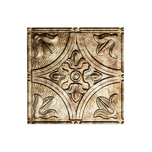 FASÃ„DE Easy Installation Traditional Style/Pattern #2 Bermuda Bronze Glue Up Ceiling Tile/Ceiling Panel (One 2' x 4' Tile)