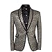 Men Notched Lapel Center-Vent One-Button Blazer Suits Jackets & Trousers, Golden, Medium