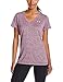 Under Armour Women's Tech Heather Stripe V-Neck, Black (002)/Metallic Silver, Medium