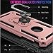 for Huawei Y9 (2019) Case Heavy Duty Shockproof 360 Degree Rotating Metal Ring Kickstand Hybrid Protection Cover Compatible with [Magnetic Car Mount] for Huawei Y9 2019 (Pink)
