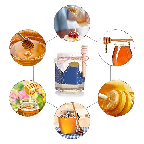 Mini Wooden Honey Dipper Sticks 3 Inch CCCSEE, Individually Wrapped, Honey Jar Dispense Drizzle Honey Wedding Party (25) - Thumbnail 3