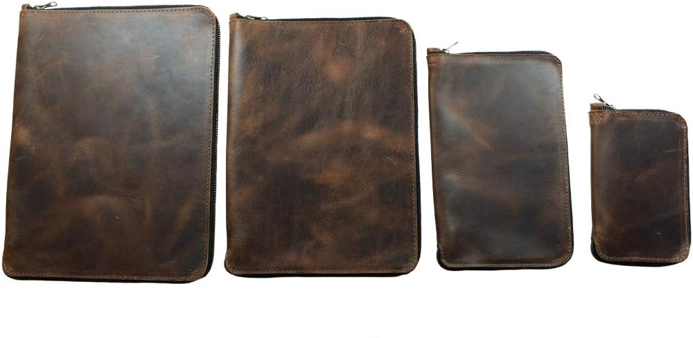Hide & Drink, Rustic Durable Leather Zippered Journal Cover for Moleskine Notebook, XXL (8.5 x 11 in.), Notebook NOT Included, Cahier Case, Handmade Includes 101 Year Warranty : Bourbon Brown : Office Products