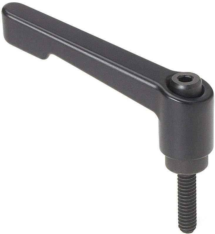 Morton Die Cast Zinc Handle Adjustable Clamping Lever with Stud, Metric Size, 40mm Stud Length, M8 x 1.25 Thread Size, 45mm Height