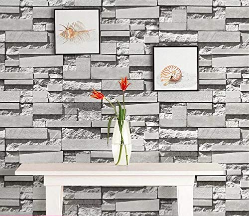 Yancorp Waterproof Self Adhesive White Grey Brick Pattern Peel