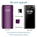 Slim Samsung Galaxy Note 9 Case, Translucent View Window Front Function Mirror Screen Flip Electroplate Plating Stand Scratchproof Full Body Protective Case for Samsung Note 9 (Purple)