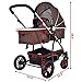 BABY JOY Baby Stroller, 2 in 1 Convertible Carriage Bassinet to Stroller, Pushchair with Foot Cover, Cup Holder, Large Storage Space, Wheels Suspension, 5-Point Harness, Coffee