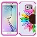 GALAXY WIRELESS Galaxy S7 Edge Case, Samsung Galaxy S7 Edge [Shock Absorption/Impact Resistant] Hybrid Dual Layer Armor Defender Protective Case Cover for Galaxy S7 Edge, Pink Sunflower