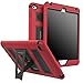 MoKo Case Fit iPad Mini 4 - Silicone + Black Hard Polycarbonate Protector Cover Case with Foldable Stand & Built-in Screen Protector/Bumpers Fit Apple iPad Mini 4 2015 Tablet, RED
