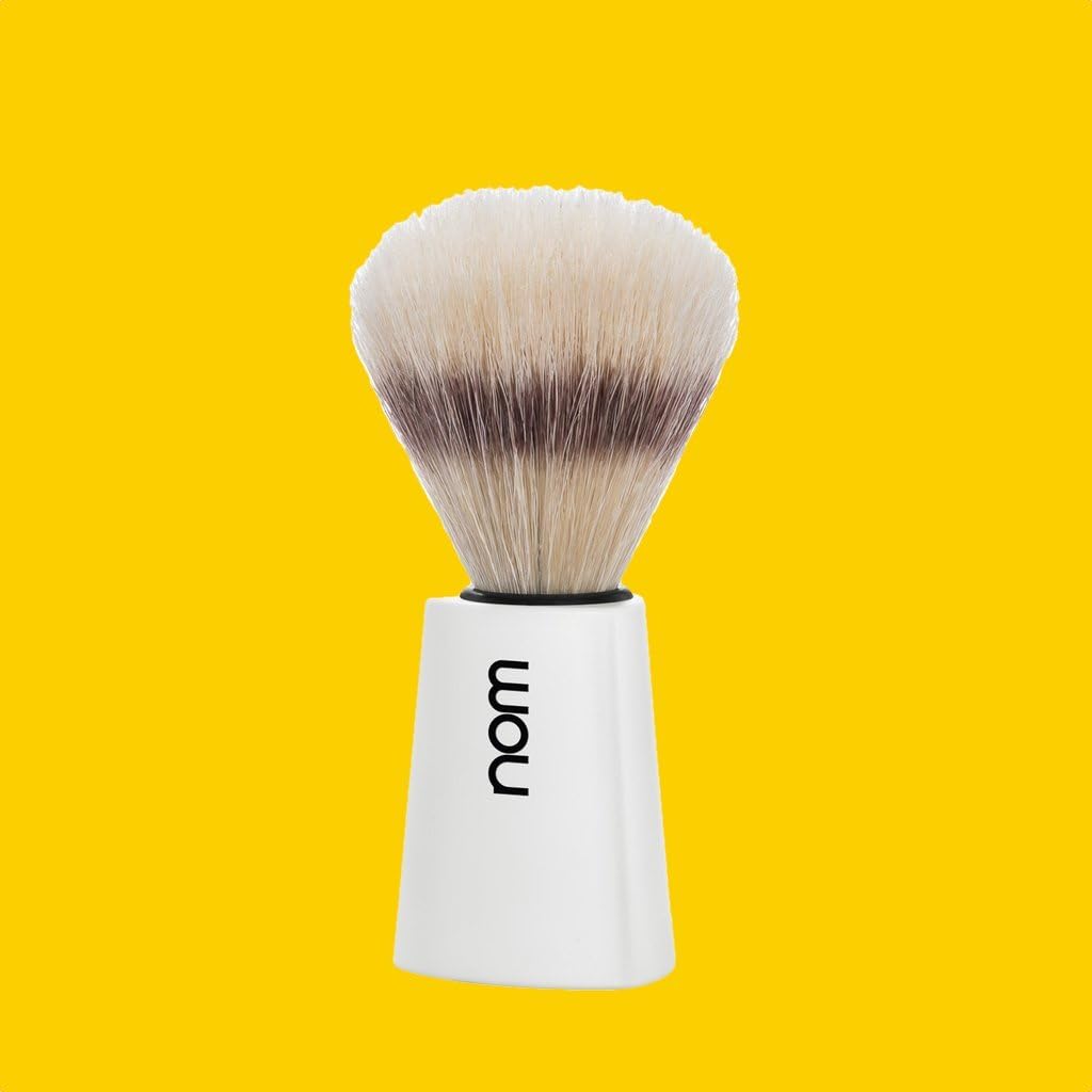 nom Carl Natural Bristle Shaving Brush (Handle: White) - Image 4
