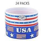 24Ct Fourth of July Patriotic Rubber Wristbands Bracelets - 4th of July Red White Blue Flag Party Favors Supplies Gifts Decorations