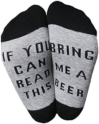 Bonrcea Socks IF You Can Read This PLEASE Bring Me a Glass of Wine Novelty Socks Cotton Knitted Perfect Christmas Gift for Wine Lovers, Birthdays, 2 Pack, Black