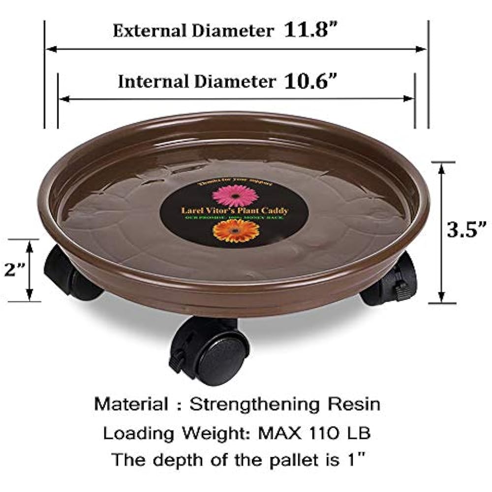 Rolling Plant Pallet Caddy With Wheels, Round Flower Pot Mover, Indoor Planter " eBay Rolling Plant Pallet Caddy With Wheels, Round Flower Pot Mover, Indoor Planter " eBay