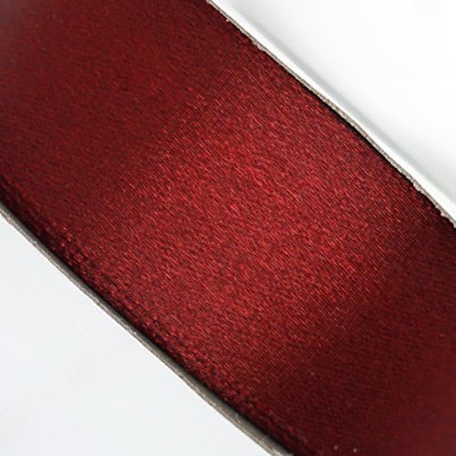 25 Yard Satin Ribbon Rolls In 24 Colors - Select Size: 1/4", 3/8", 1/2", 5/8", 3/4", 1" (1", Burgundy)