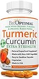 BioOptimal Organic Turmeric Capsules, 2 Month Supply, Turmeric Curcumin Supplement, Organic Turmeric with Black Pepper, Non-GMO, Extra Strength, Joint Pain Relief, 1 Daily, 60 Turmeric Pills