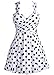 Vintage skirted swimdress multicolour printed one piece swimdress bathing suits beach wear for women modern drape soft colour swimwear,Polka Dot White,2XL/14-16