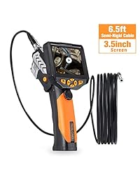 Endoscopio inalámbrico, cámara de inspección de borescopio de mano con pantalla LCD a color de 3,5 pulgadas, 4 opciones de zoom, 6 luces LED, impermeable, cámara de snack para comprobar la pared de la tubería de maquinaria de automoción más