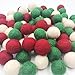 Christmas Felt Balls Red Green White 80pc 2cm DIY Felted Pom Pom Garland Wool Balls