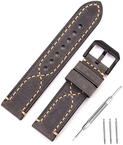 Watch Band Vintage Genuine Leather Watch Strap Replacement Wristwatch Strap for Outdoor Sports Watches, Military Style Watches, Retro Style Watches 18mm 20mm 22mm 24mm 26mm
