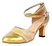 Honeystore Women's Ankle Strap Buckle Synthetic Patent Leather Dance Shoes