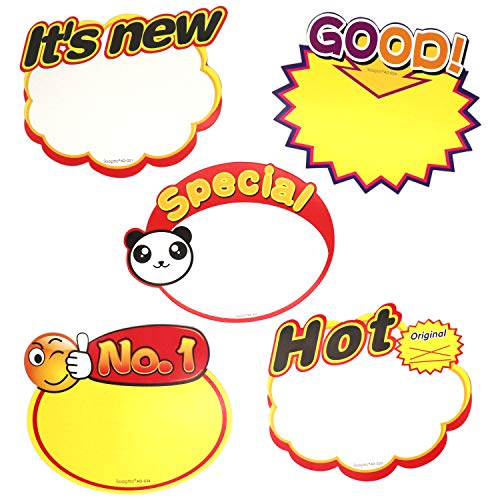 Omitfu 6.6 Inch x 5.3 Inch Starburst Sign Cards Price Burst Signs Retail Display Sales Tags Blank 50 Pcs Cards