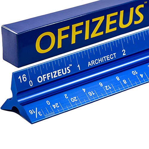 Architectural Scale Ruler 12" - Professional Grade Triangle Metal Design - Aluminum Imperial Laser Etched Scales - for Architects, Drafting, Blueprints, Engineering - Makes A Great Gift for Architect - Thumbnail 7