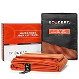 ECOdept Large Microfiber Travel Towel - Antibacterial, Compact and Fast Drying - with Free Hand Towel ()