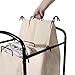 Seville Classics Mobile Double Bag Compact Laundry Hamper Sorter Cart, Black