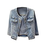 Denim Jackets Trendy  Washed Three Quarter Sleeve Stretch  Short Jeans Coat www.denim.fit